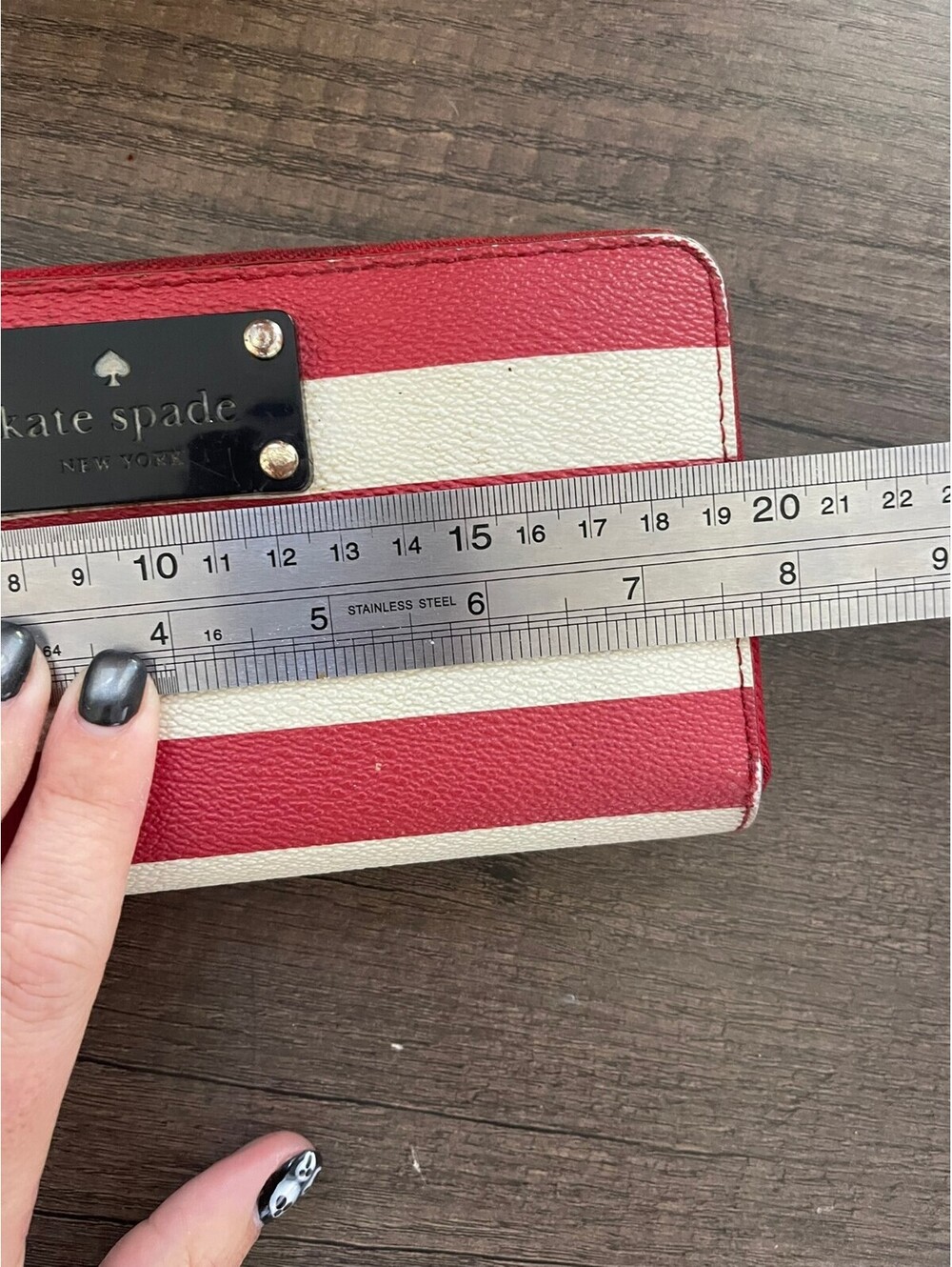 Kate Spade | Striped Zip Around Wallet - Picture 13 of 14